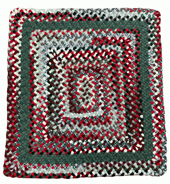 3'8" Hexagon Wool Braided Rug Country Braid House