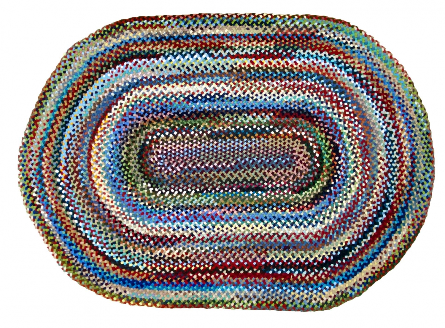 5'7" Round Used Country Braid House Wool Braided Rug