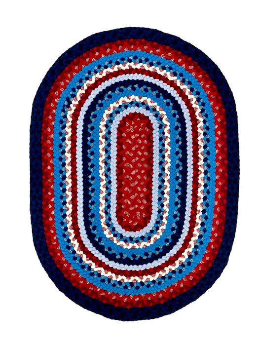 2'6" x 3'7" Oval Wool Braided Rug