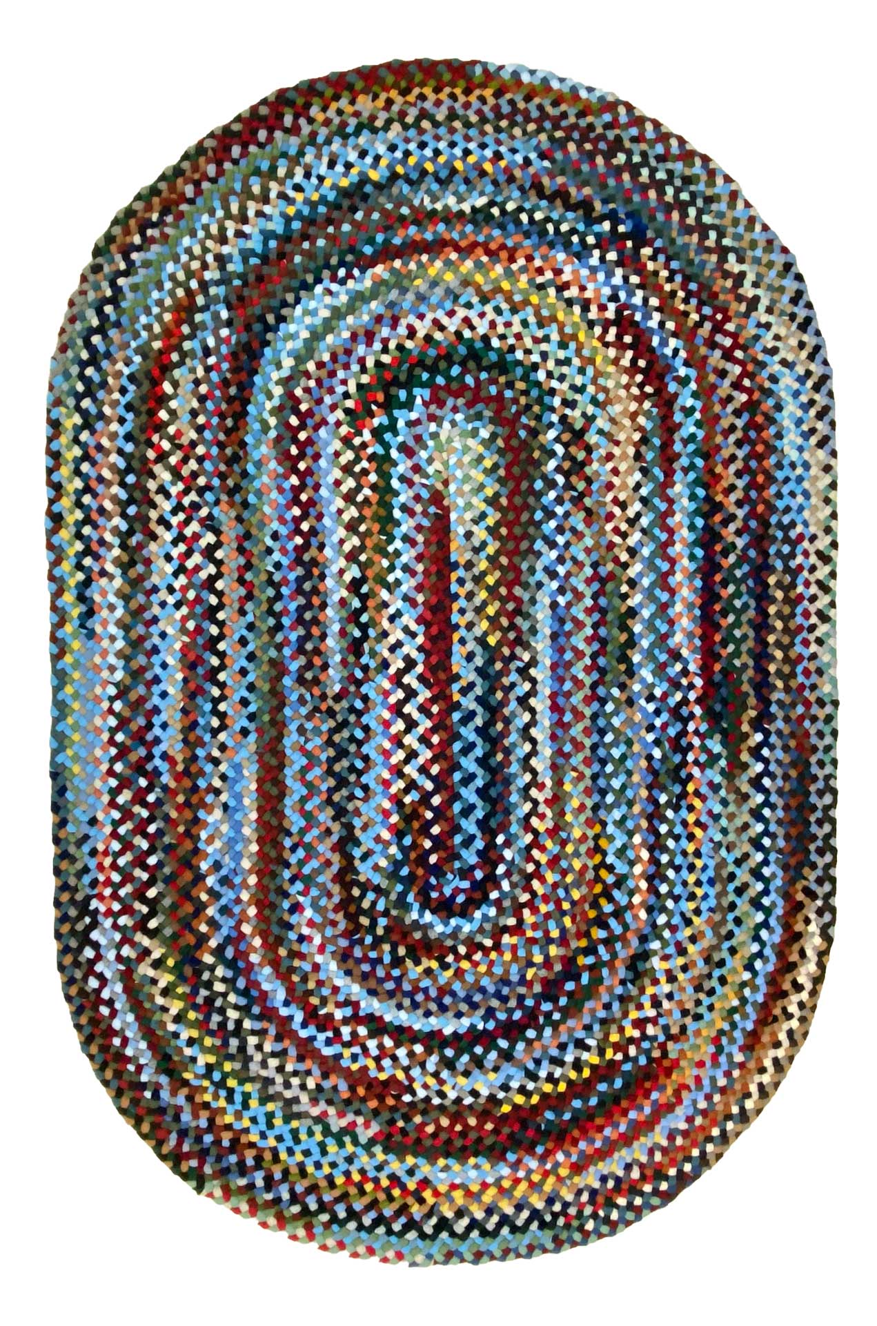 3'10 x 5'10 Hit-or-Miss Oval Wool Braided Rug