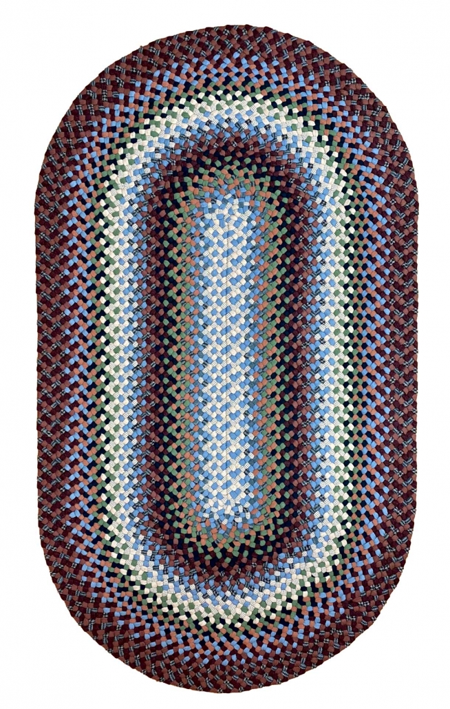 3'8" Hexagon Wool Braided Rug Country Braid House