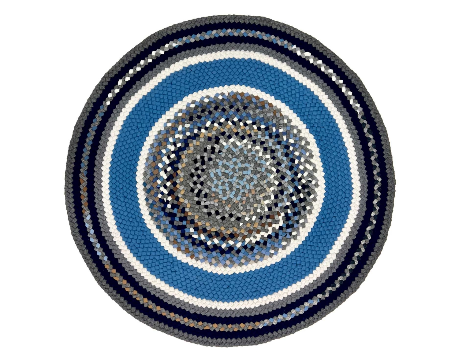 3'8" Hexagon Wool Braided Rug Country Braid House