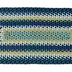 2′ x 4’1″ Rectangle Blue Wool Braided Rug