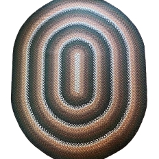 7’7″ x 10′ Earth Tone Oval Wool Braided Rug