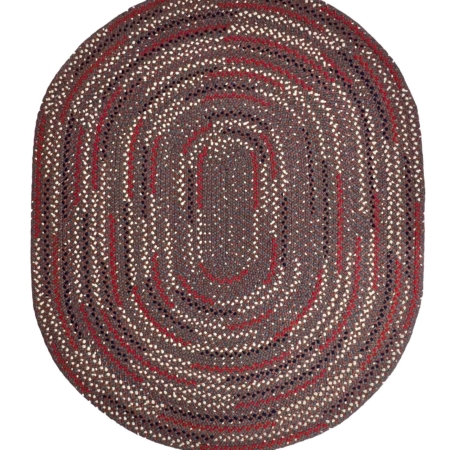 5'11 Earth Tone Round Wool Braided Rug