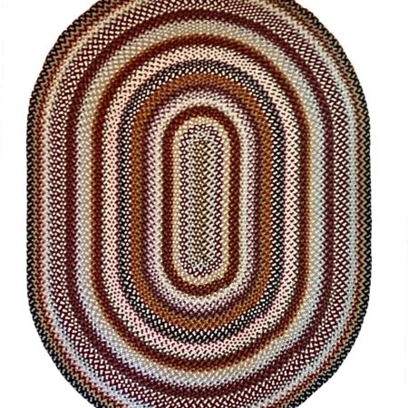 7' Round Wool Braided Rug