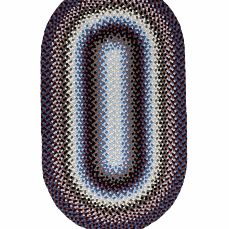 5'11 Earth Tone Round Wool Braided Rug