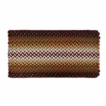 2' x 3'7' Warm Earth Tone Flip Rectangle Wool Braided Rug