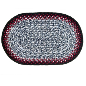 2' x 3'1" Oval Plaid Wool Braided Rug
