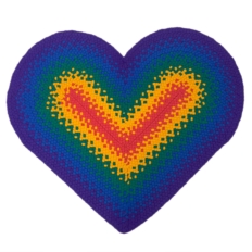 2’8″ x 3’8″ Rainbow Heart Braided Rug