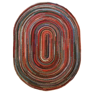 Oval Braided Hit-or-Miss Rug – 6'9" x 8'11"